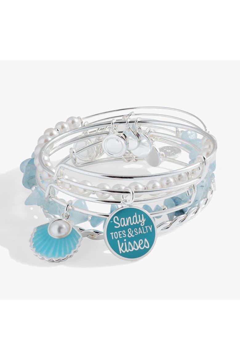 Beach Bangle Set of 5, Main, color, Silver