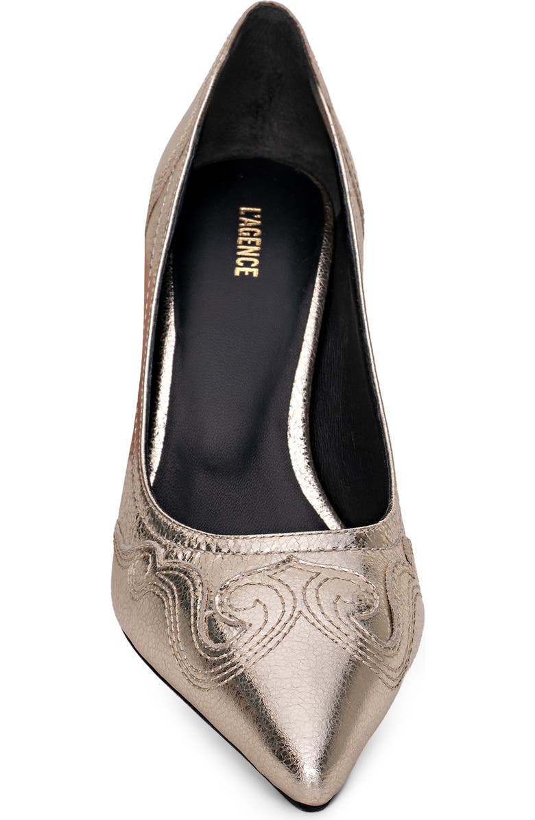 L'AGENCE Amandine Pointed Toe Pump, Alternate, color, Gold Metallic