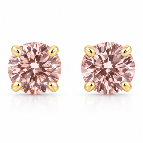 1/2Ct Pink Lab Grown Diamond Screw Back Studs