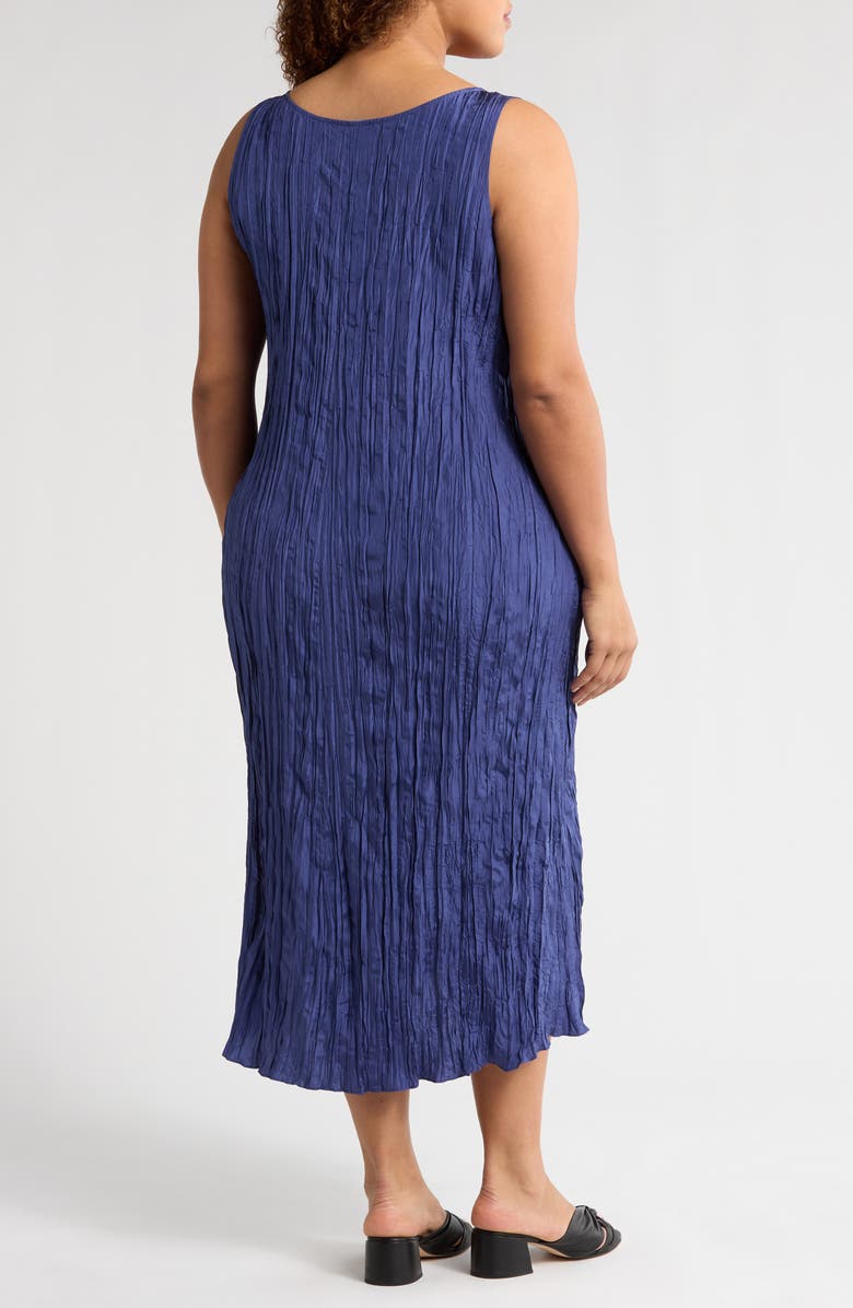 Eileen Fisher Crinkled Silk Dress, Alternate, color, Bluette