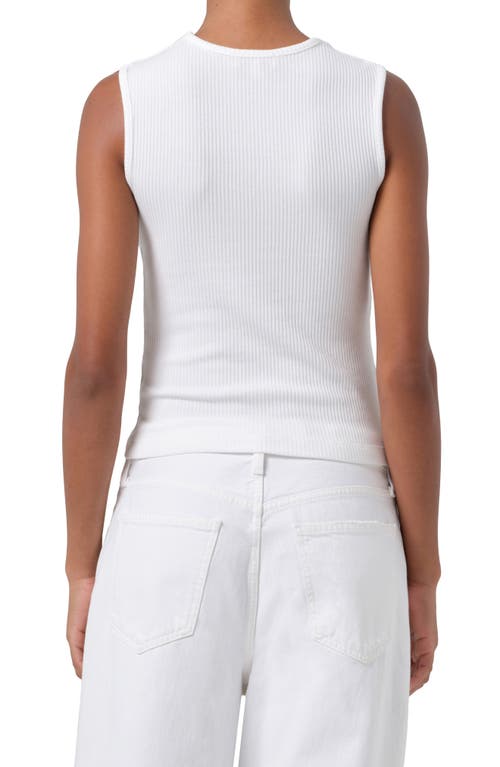 Agolde Sleeveless Ribbed Tank Top In White