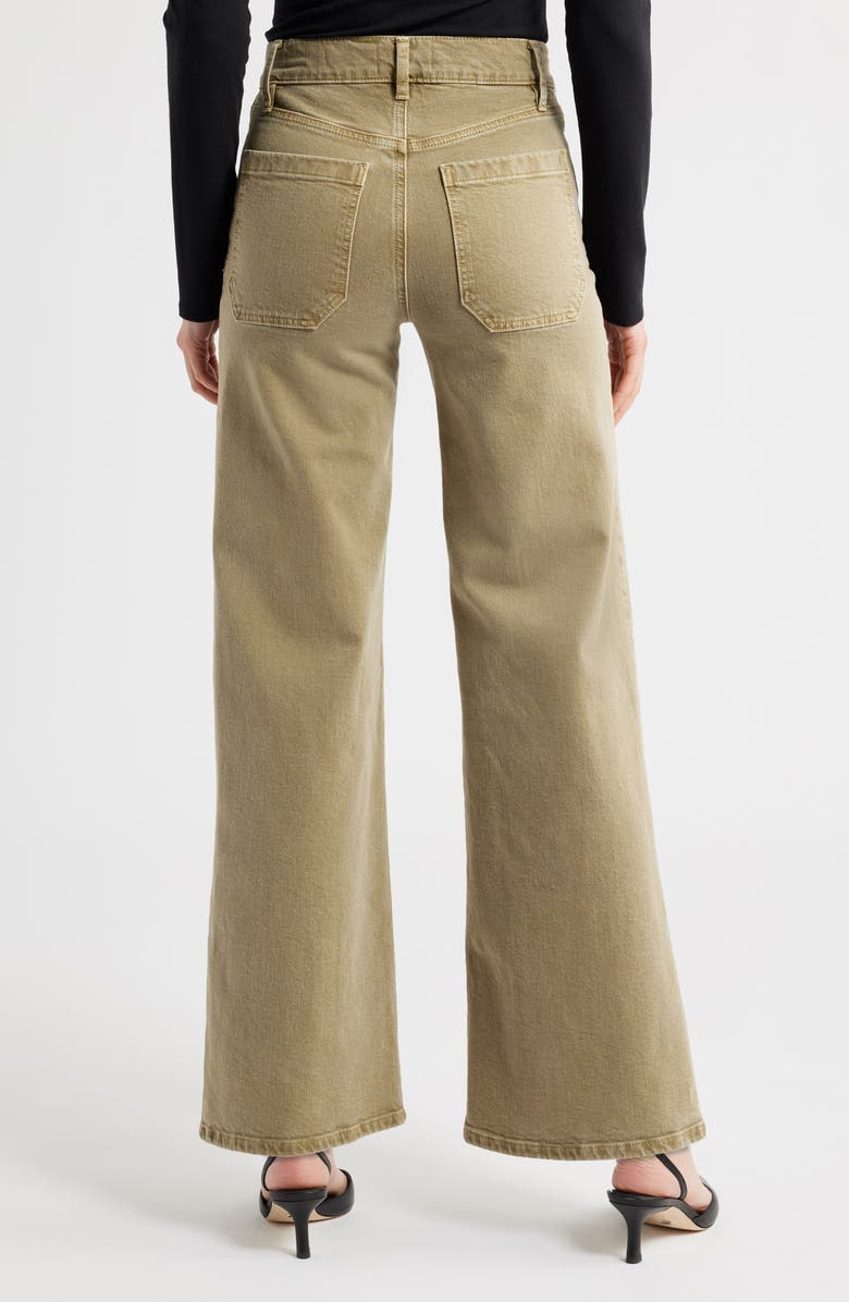 FRAME Le Slim Palazzo Patch Pocket High Waist Wide Leg Jeans, Alternate, color, Olive Grove