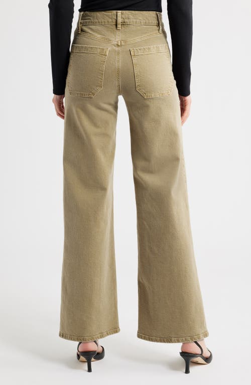 Frame Le Slim Palazzo Patch Pocket High Waist Wide Leg Jeans In Brown