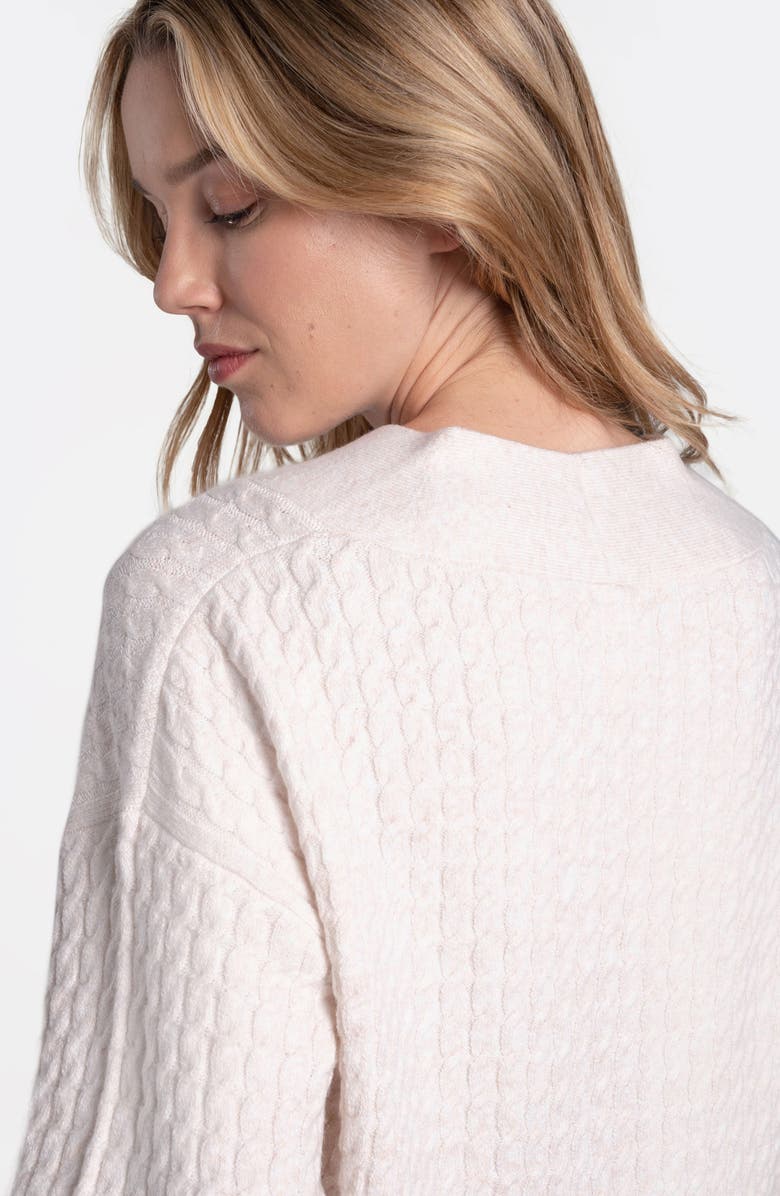 Lole Camille Cable Knit Pullover Sweater, Alternate, color, Dew Heather