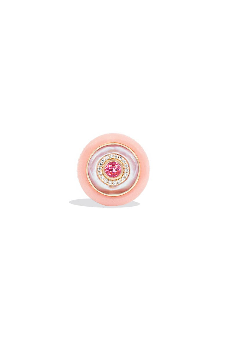 Evolve Stone Inlay Cocktail Ring, Main, color, Pink- Gold
