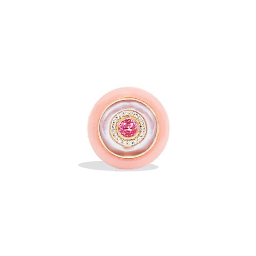 Campbell + Charlotte Evolve Stone Inlay Cocktail Ring In Pink