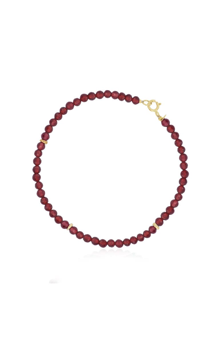 The Lovery Fine Jewelry Garnet Round Bead Bracelet, Main, color, Garnet