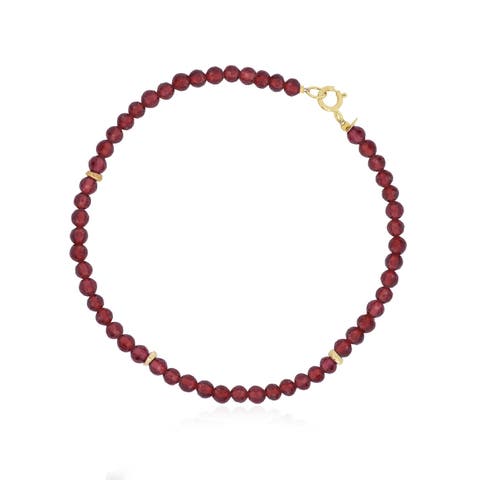 Garnet Round Bead Bracelet