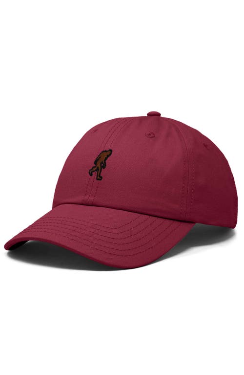 Dalix Sasquatch Embroidered Dad Hat In Maroon