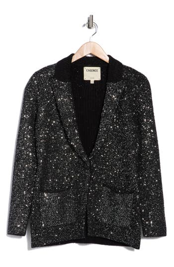 L'agence Leonora Sequin Knit Blazer