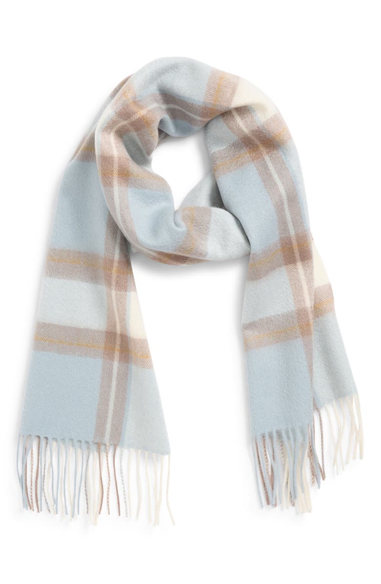 Lost Pattern Plaid Cashmere Scarf, Alternate, color, Blue