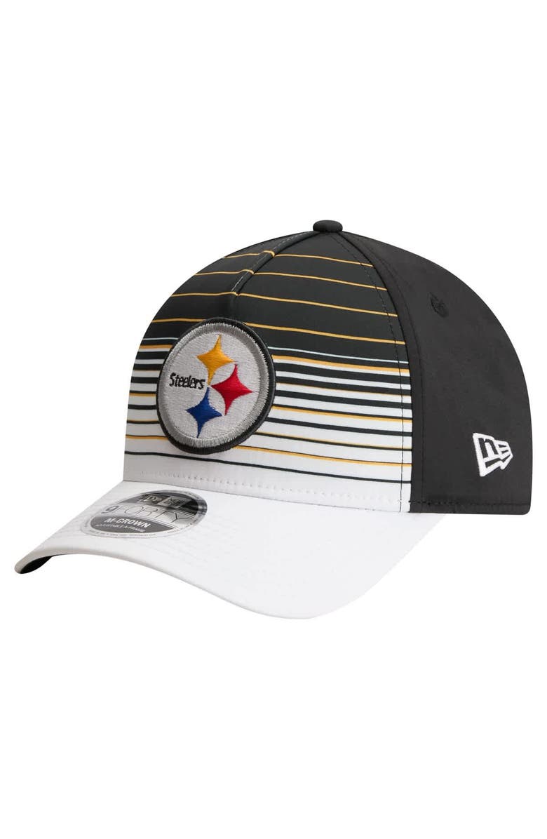 New Era Men's New Era  White/Black Pittsburgh Steelers Adventure Gradient 9FORTY M-Crown A-Frame Adjustable Hat, Main, color, White
