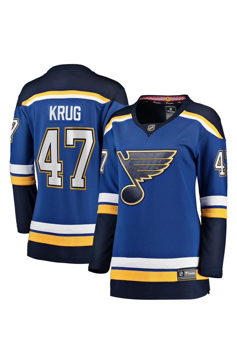 FANATICS Women's Fanatics Branded Torey Krug Blue St. Louis Blues Home Premier Breakaway Player Jersey, Alternate, color, 
