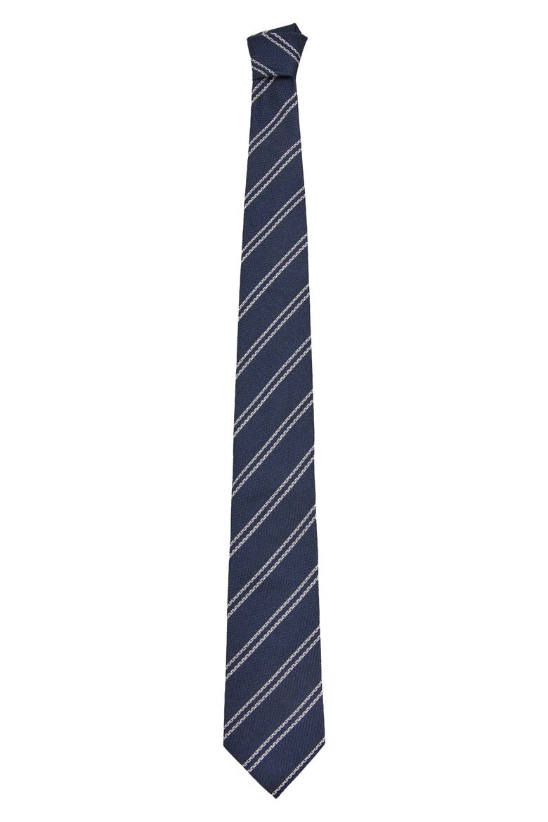 Microstructure Stripe Tie, Alternate, color, NAVY