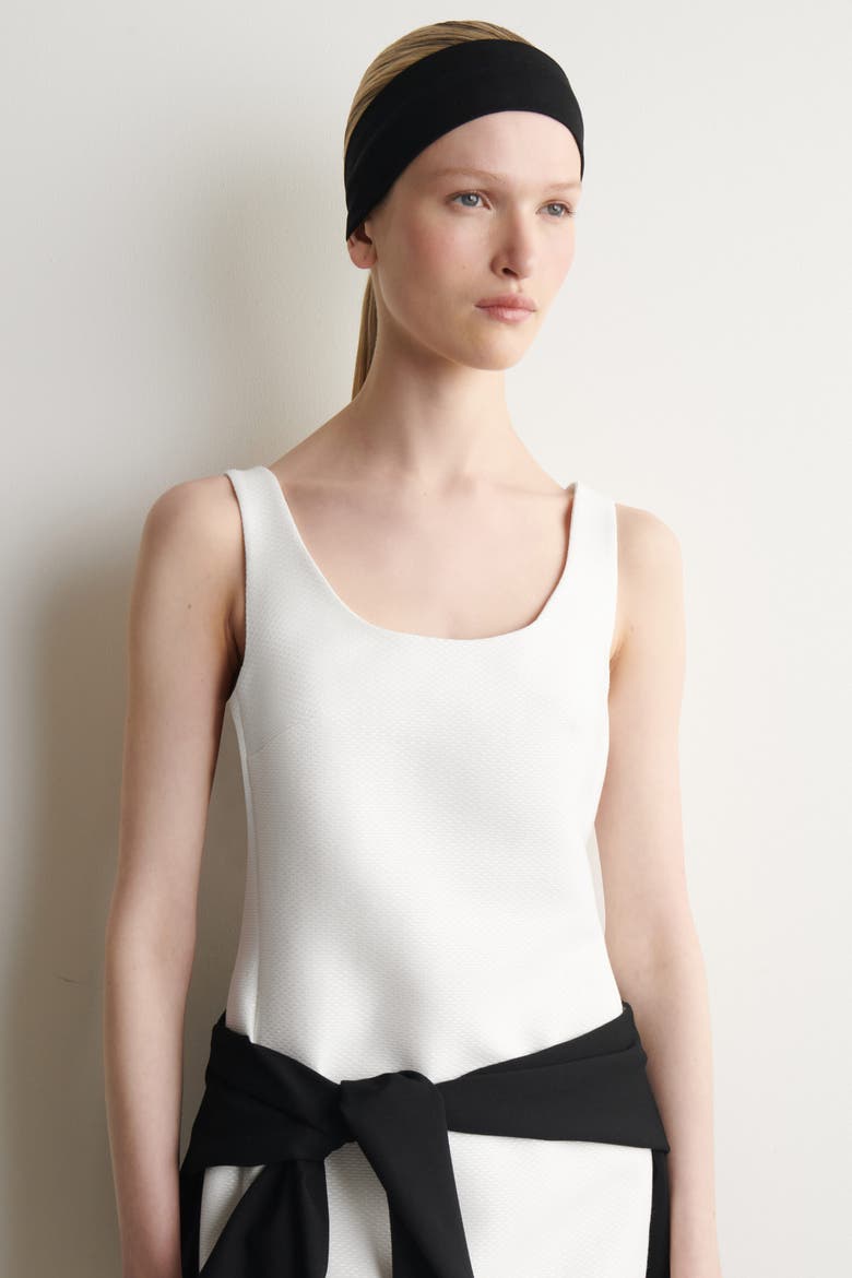 Sculpted Textured Mini Dress, Alternate, color, WHITE