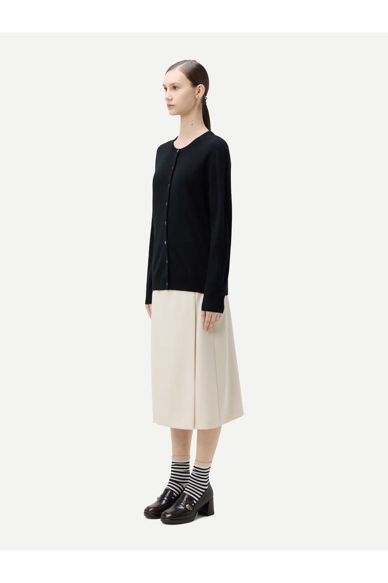 Essential Cashmere Crewneck Cardigan, Alternate, color, black