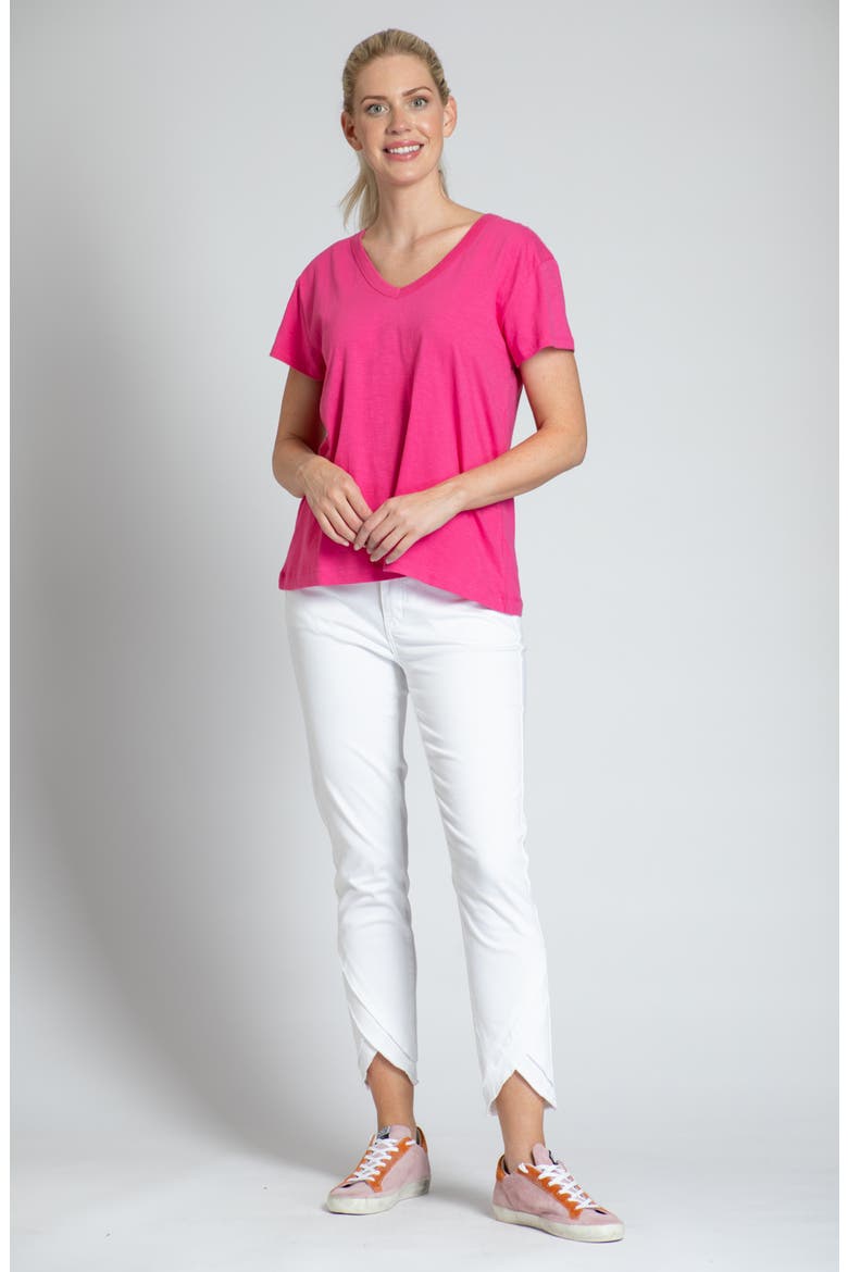 V-Neck High-Low T-Shirt, Alternate, color, PINK