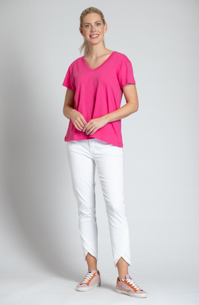 APNY V-Neck High-Low T-Shirt, Alternate, color, Pink