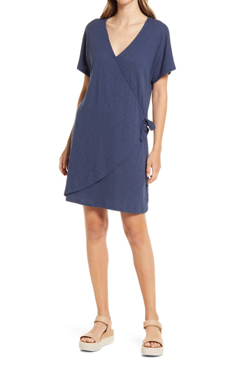 Easy Side Tie Dress, Main, color, NAVY INDIGO
