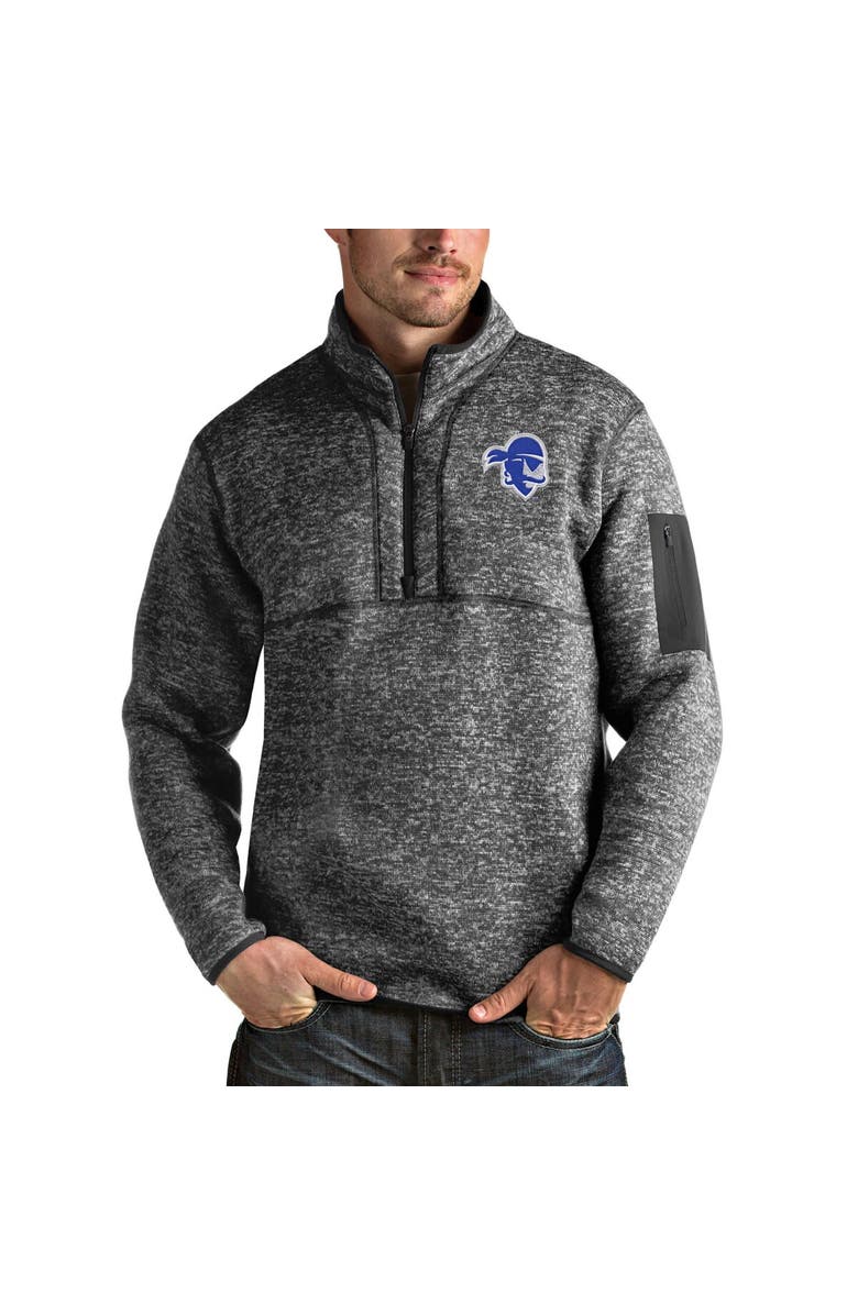 ANTIGUA Men's Antigua Charcoal Seton Hall Pirates Fortune Half-Zip Sweatshirt, Main, color, Charcoal