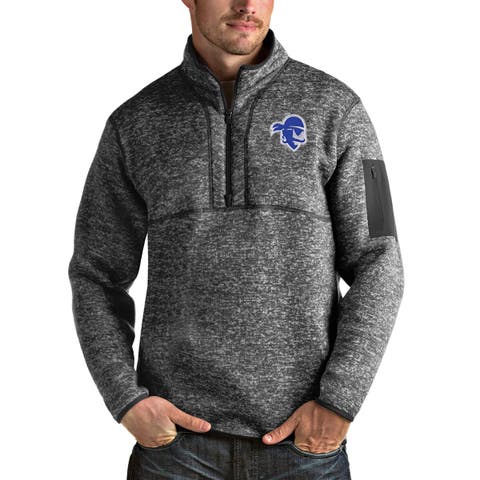 Men's Antigua Charcoal Seton Hall Pirates Fortune Half-Zip Sweatshirt