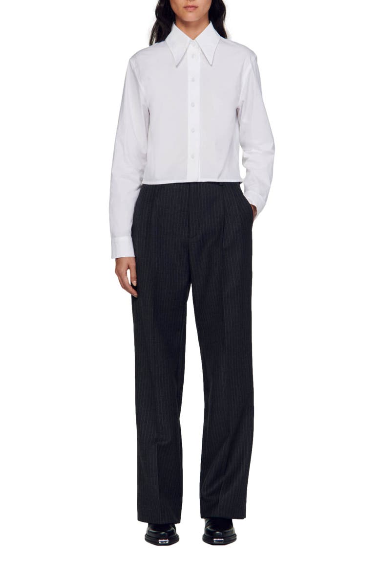 SANDRO Wool trousers, Alternate, color, 