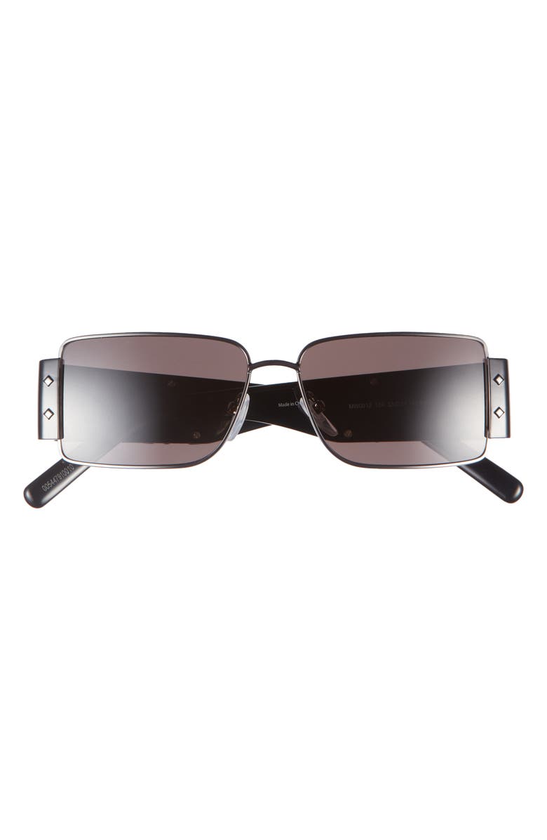 MCM 55mm Rectangular Sunglasses, Main, color, Shiny Dark Ruthenium / Smoke