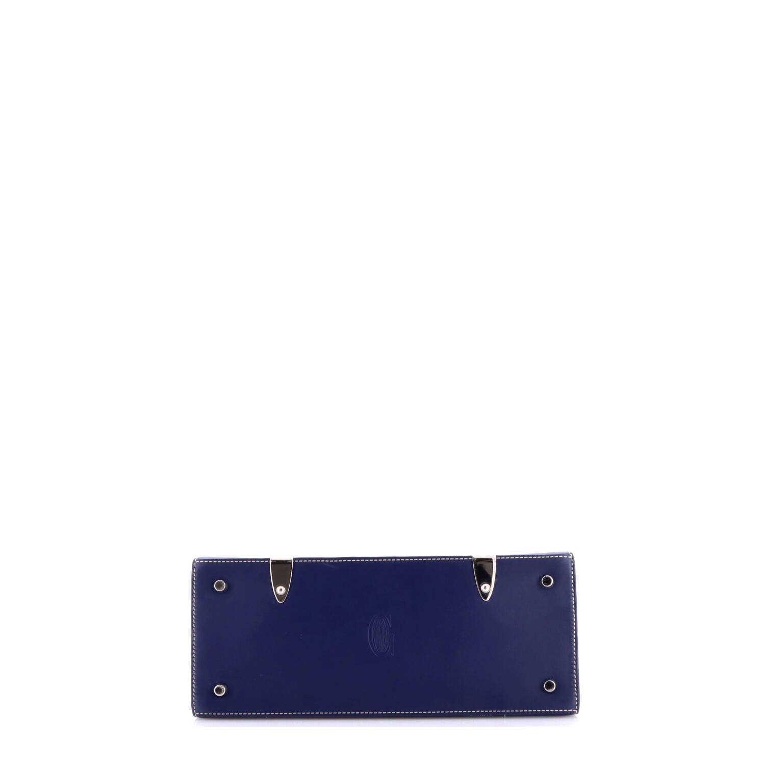 Saigon Top Handle Bag Coated Canvas with Leather PM, Alternate, color, Blue