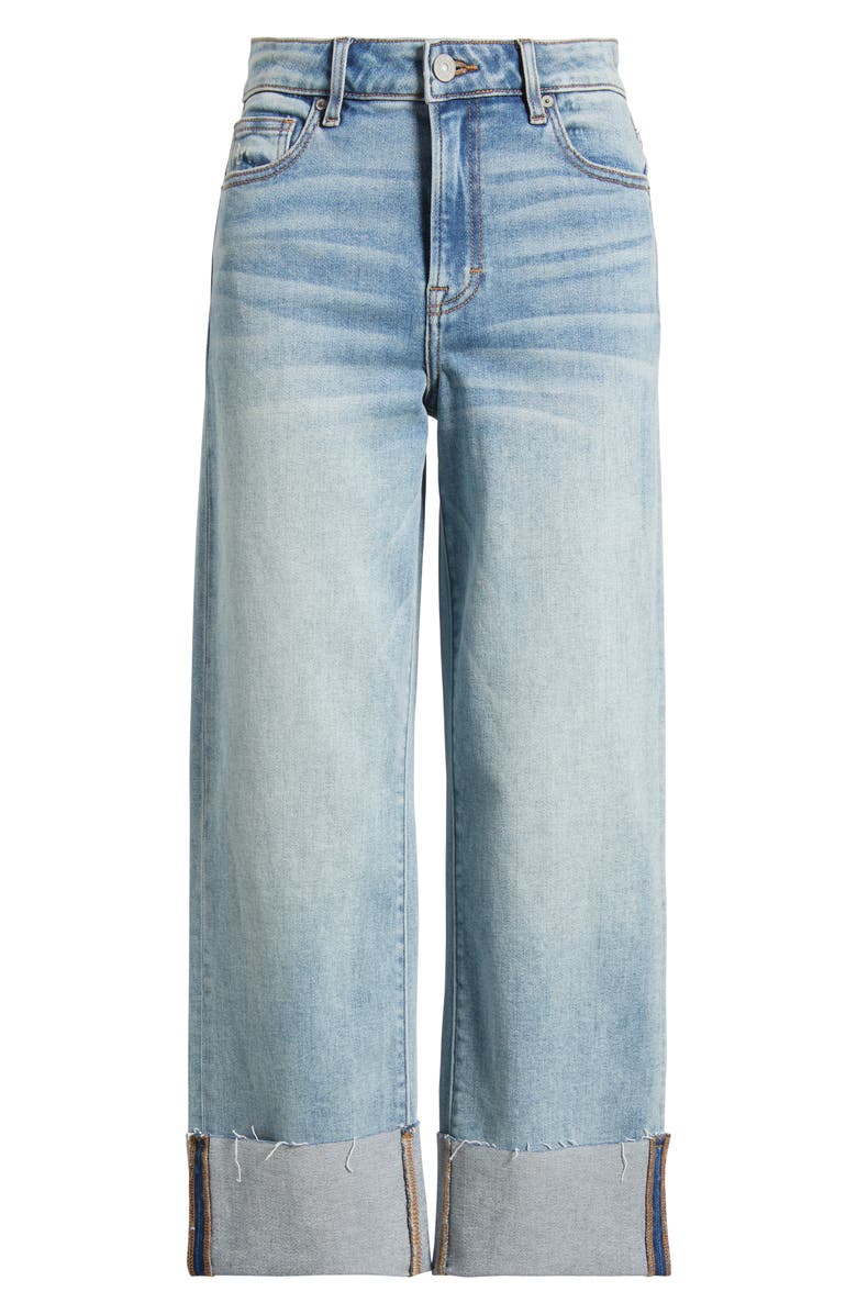 HIDDEN JEANS Cuffed High Waist Wide Leg Jeans, Alternate, color, Med.wash
