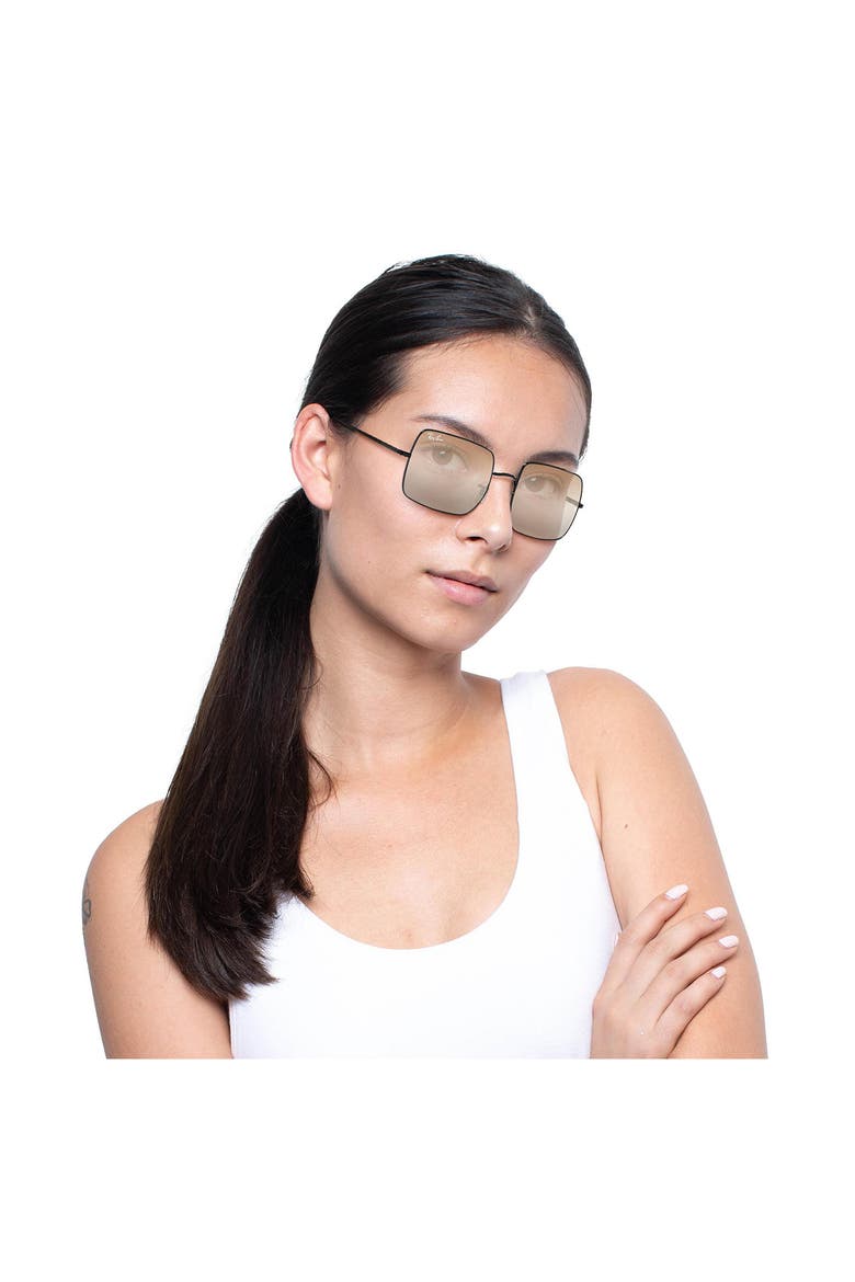 54mm Gradient Square Sunglasses, Alternate, color, BLACK