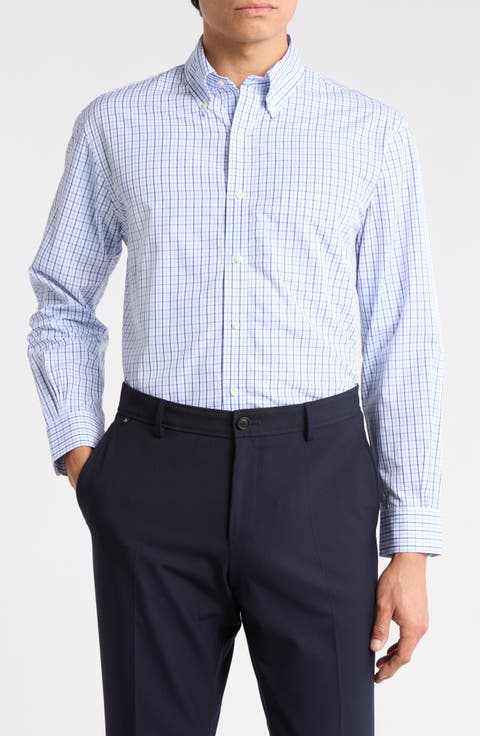 Brooks Brothers Regular Fit Plaid Non-Iron Cotton Dress Shirt