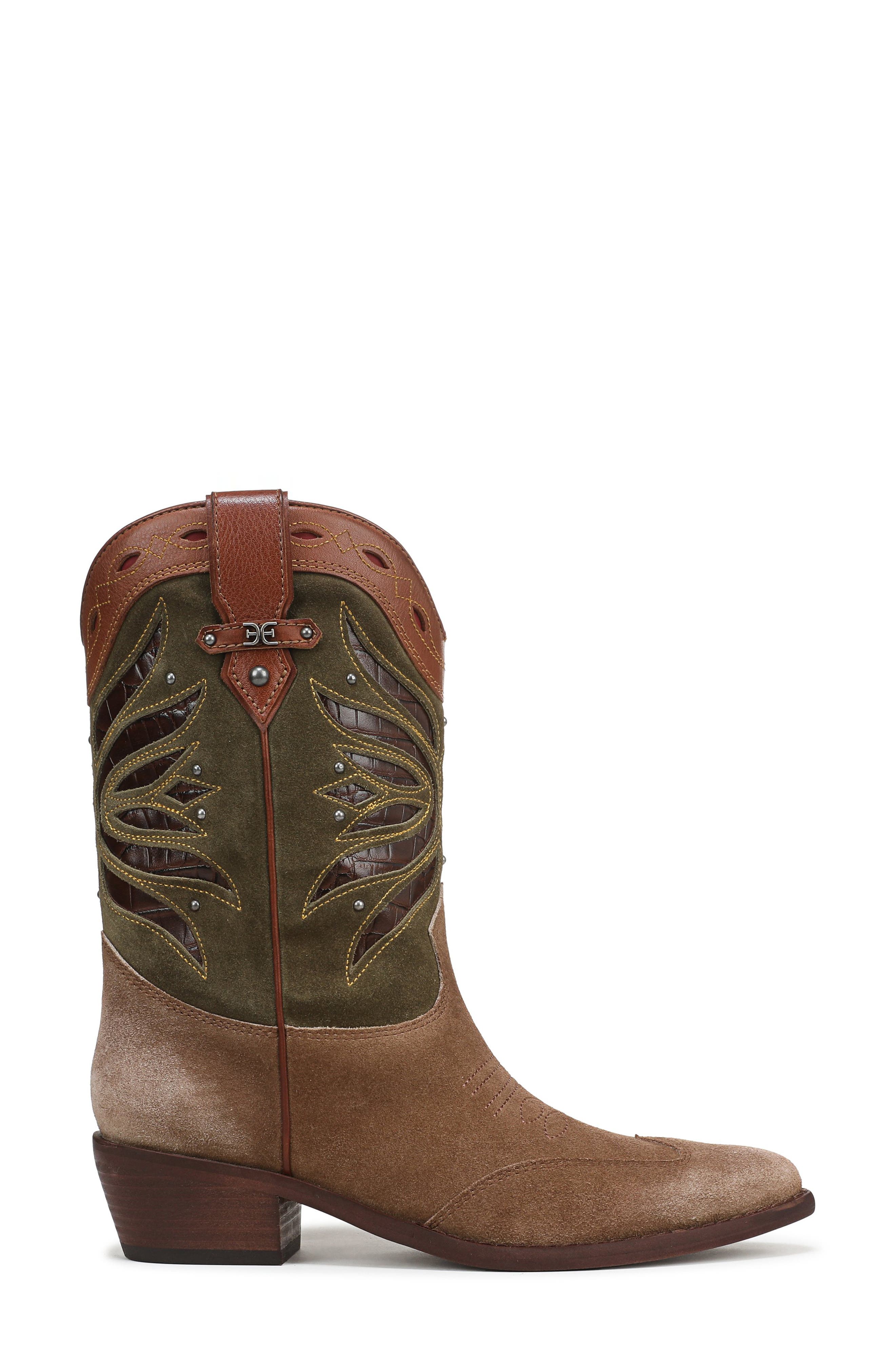 Sam Edelman Rylin Western Boot, Alternate, color, Terra Toffe/ Olive