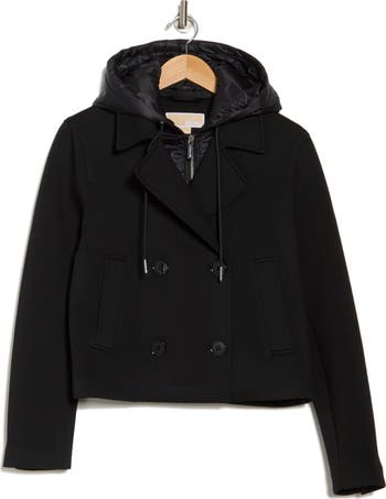 Double Breasted Crop Trench Coat with Bib