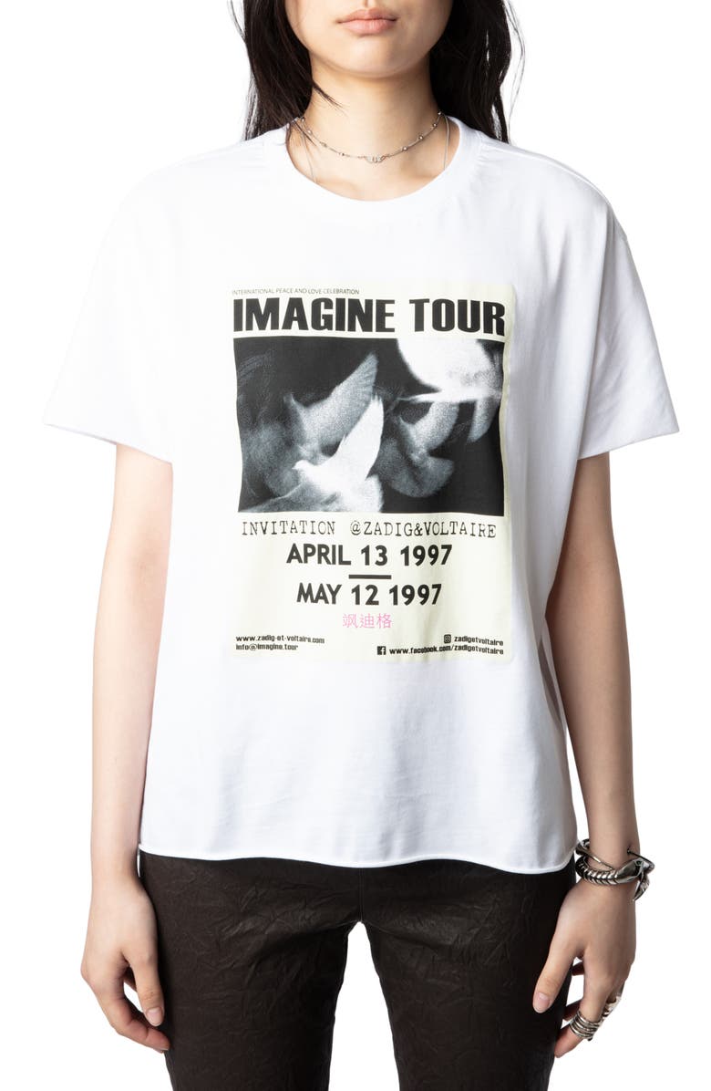 Zadig & Voltaire Tommer Imagine Tour Cotton Graphic T-Shirt, Main, color, 
