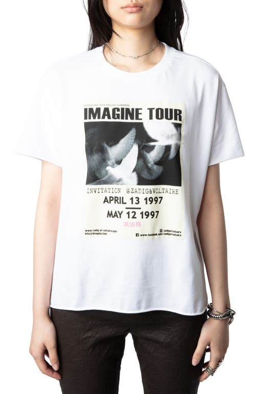 Zadig & Voltaire Tommer Imagine Tour Cotton Graphic T-Shirt in Blanc 