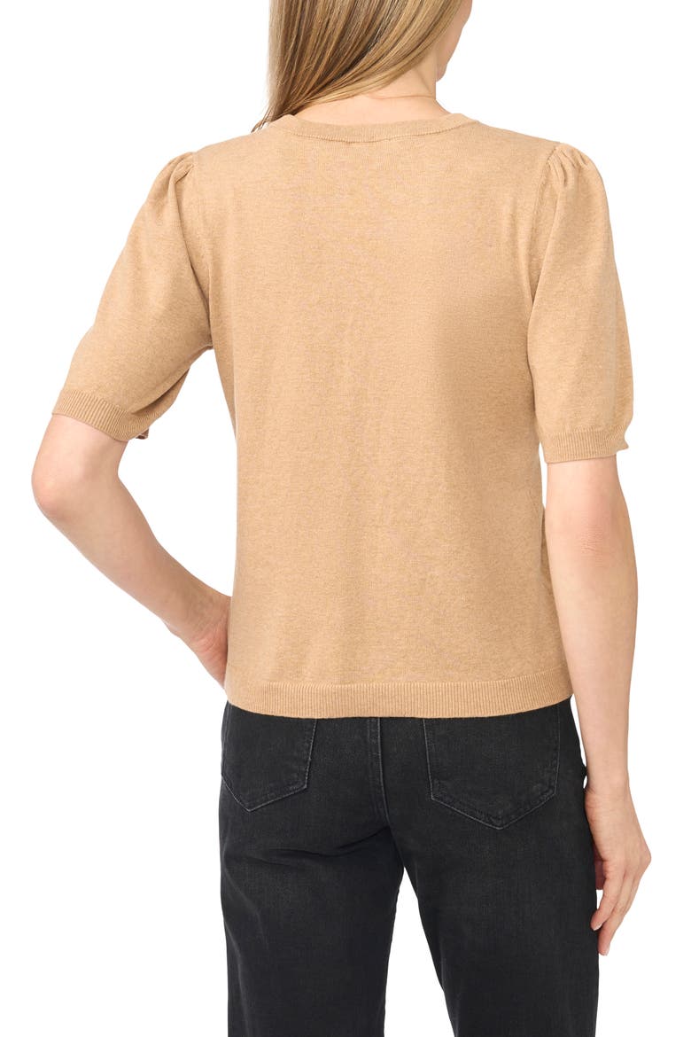 Puff Sleeve Sweater, Alternate, color, LATTE HEATHER
