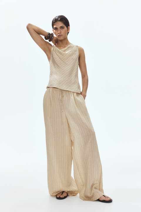 Straight Drawstring Trousers