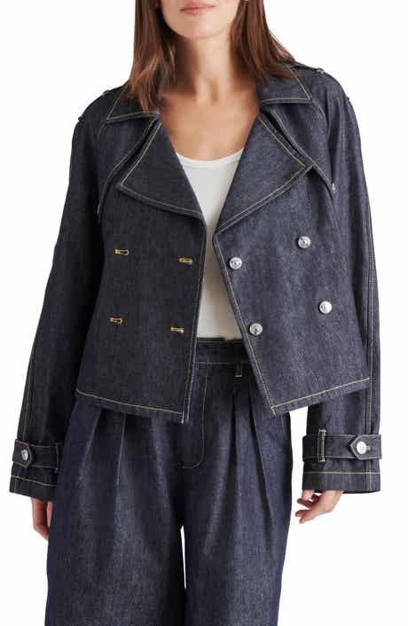 Steve Madden Sirus Crop Denim Trench Coat