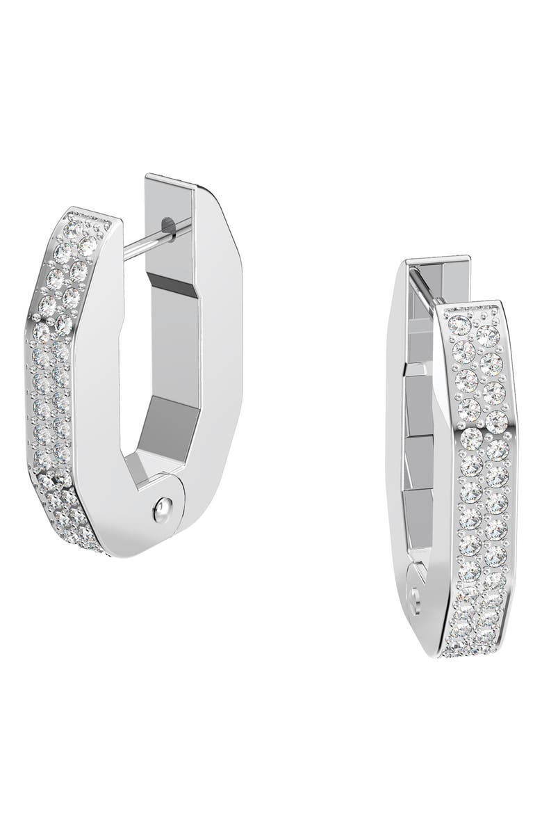 Swarovski Dextera Pavé Hexagonal Hoop Earrings, Alternate, color, 