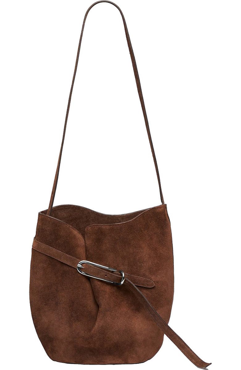 LIFFNER Belted Suede Bucket Bag, Main, color,