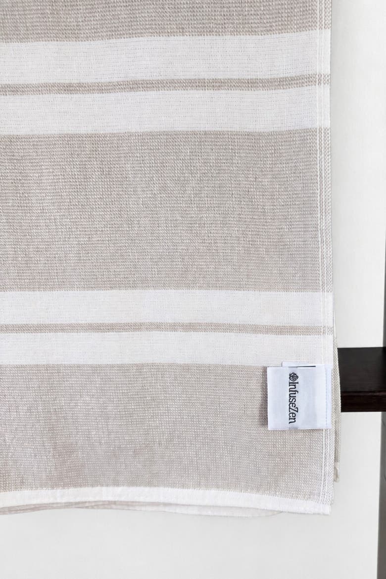 Haven Stripe Organic Cotton Terry-Lined Turkish Bath Towel, Alternate, color, Beige