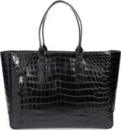 TOM FORD Victor Croc Embossed Leather Tote