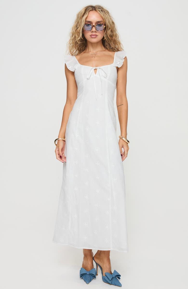 Princess Polly Lombardi Eyelet Embroidered Maxi Dress, Alternate, color, 