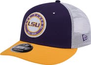 New Era Men's New Era Purple LSU Tigers Throwback Circle Patch 9FIFTY Trucker Snapback Hat