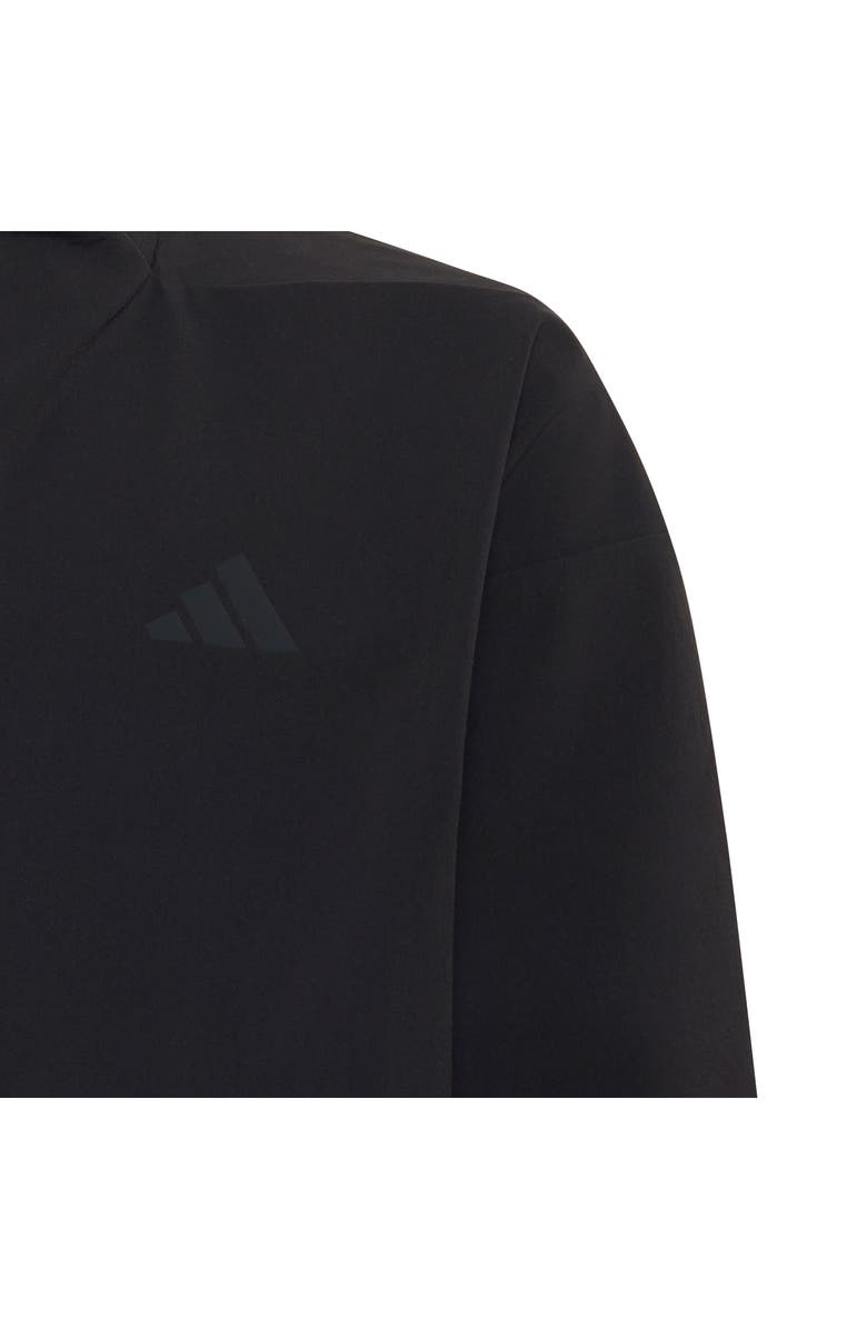 adidas Originals Kids' Z.N.E. Woven Travel Cover-Up Track Top, Alternate, color, Black/ Carbon