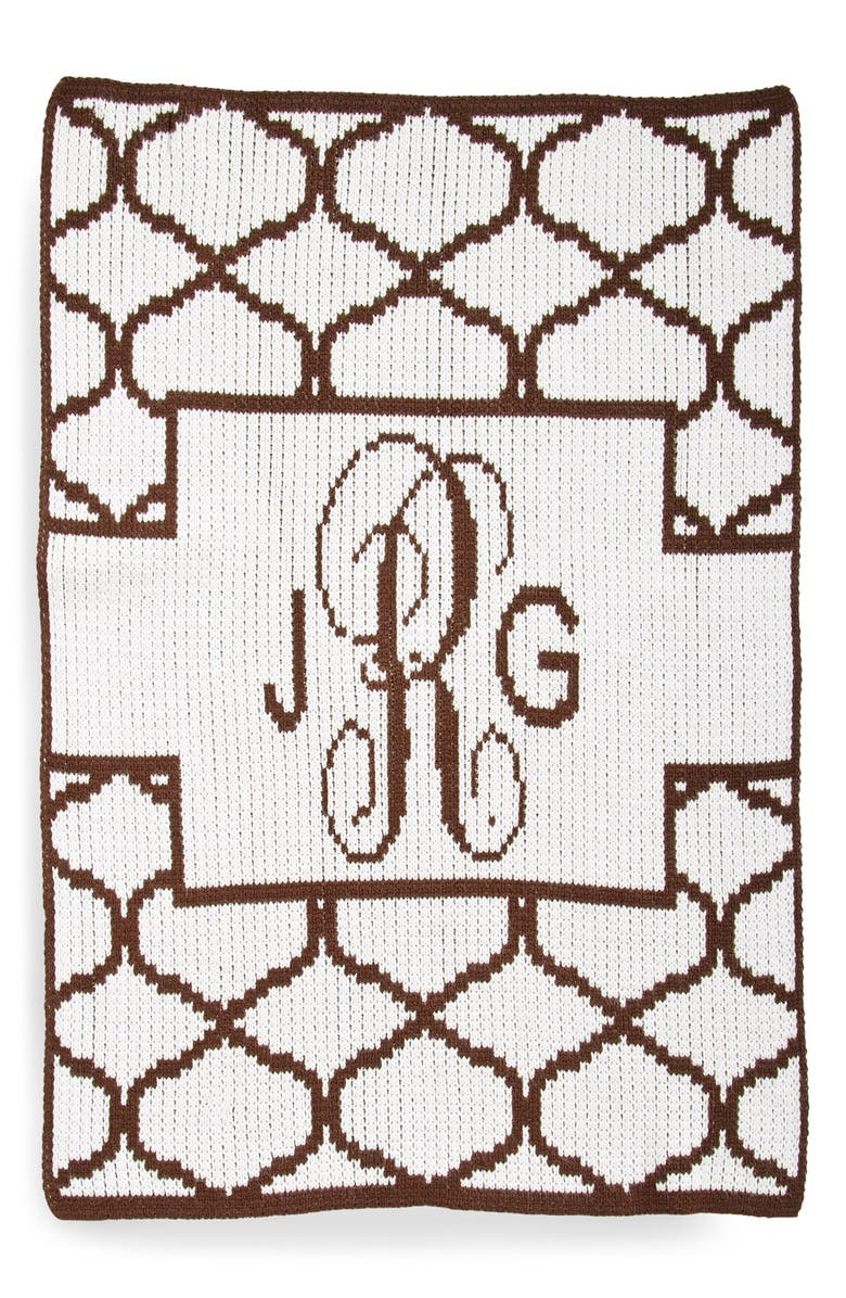 Butterscotch Blankees Lattice Personalized Blanket, Main, color, White/ Brown