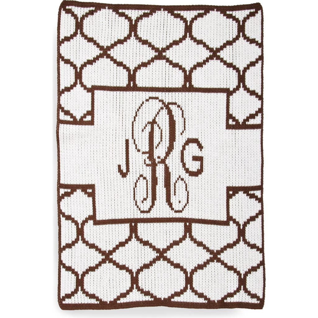 Butterscotch Blankees Lattice Personalized Blanket in White/Brown  product