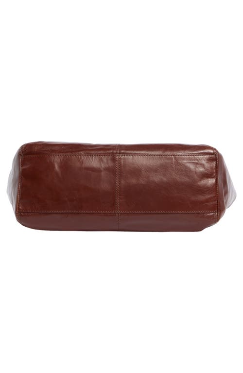 Hobo Sheila East/west Leather Tote In Burgundy