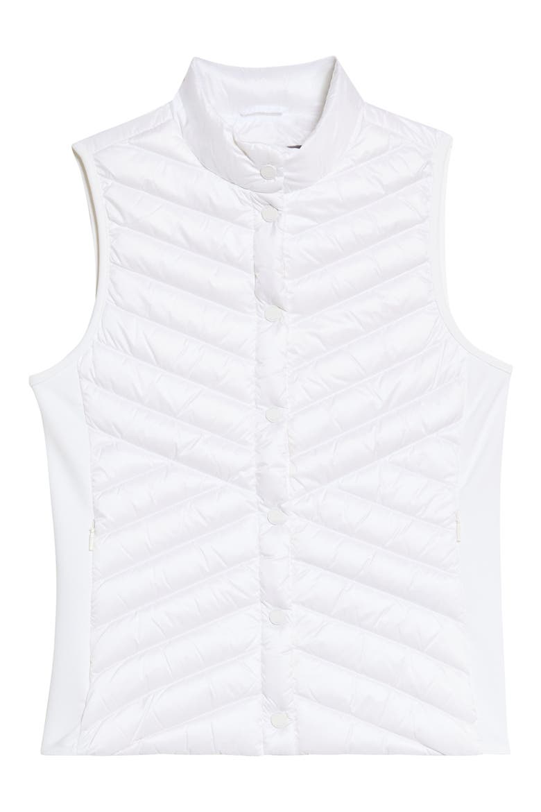 V Quilted Down Stretch Vest, Alternate, color, CHALK WHITE