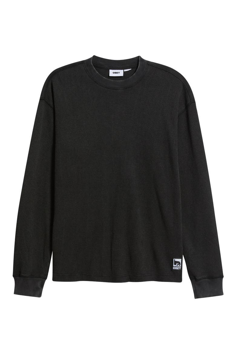 Post Long Sleeve Thermal T-Shirt, Alternate, color, DUSTY BLACK LIMO